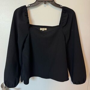 Madewell Black Square Neck Blouse